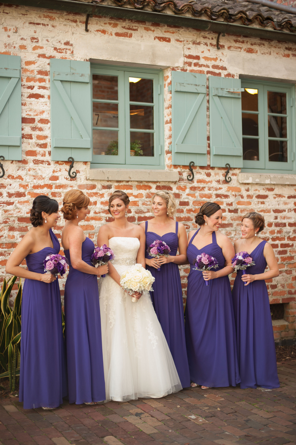 Casa Feliz, Stephanie A. Smith Photography, Lee James Floral Designs, Orlando wedding, purple wedding floral, bridesmaids bouquets