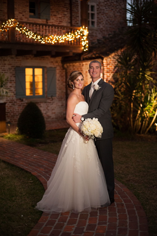 Casa Feliz, Stephanie A. Smith Photography, Lee James Floral Designs, Orlando wedding, white wedding floral, bridal bouquet, boutonniere