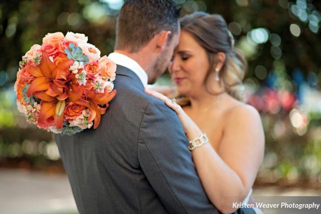 Kristen Weaver Photography, Ritz Carlton, Lee James Floral Designs, orange wedding floral, bridal bouquet