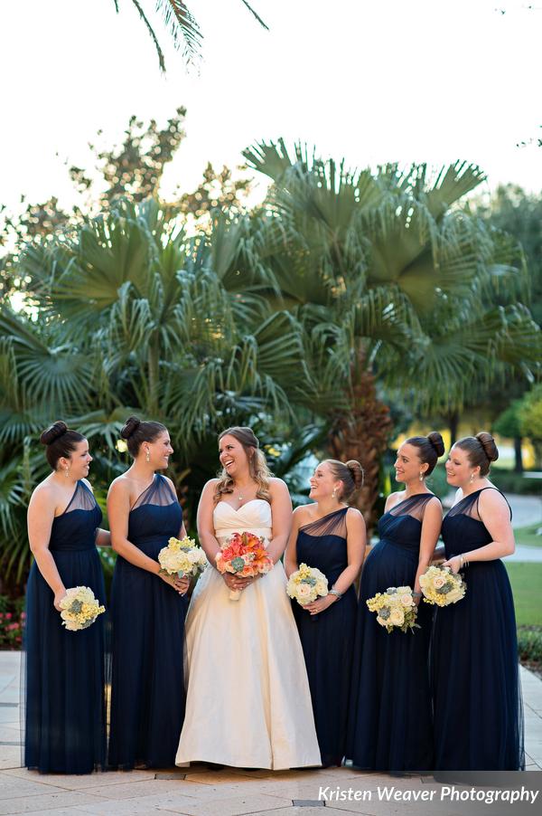 Kristen Weaver Photography, Ritz Carlton, Lee James Floral Designs, white bridesmaids bouquets, orange bridal bouquet