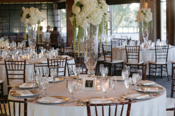Tall white floral - wedding reception