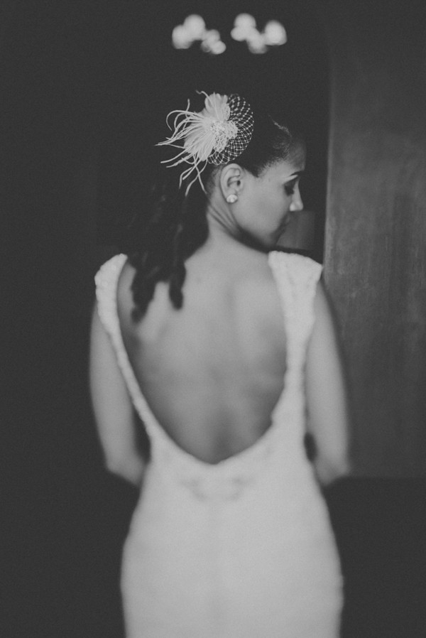 Back of bridal gown