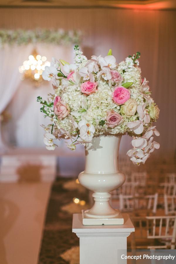 Pink and Silver Wedding, Ceremony FLoral