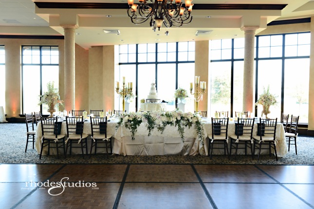Classic White Wedding, Reception Floral